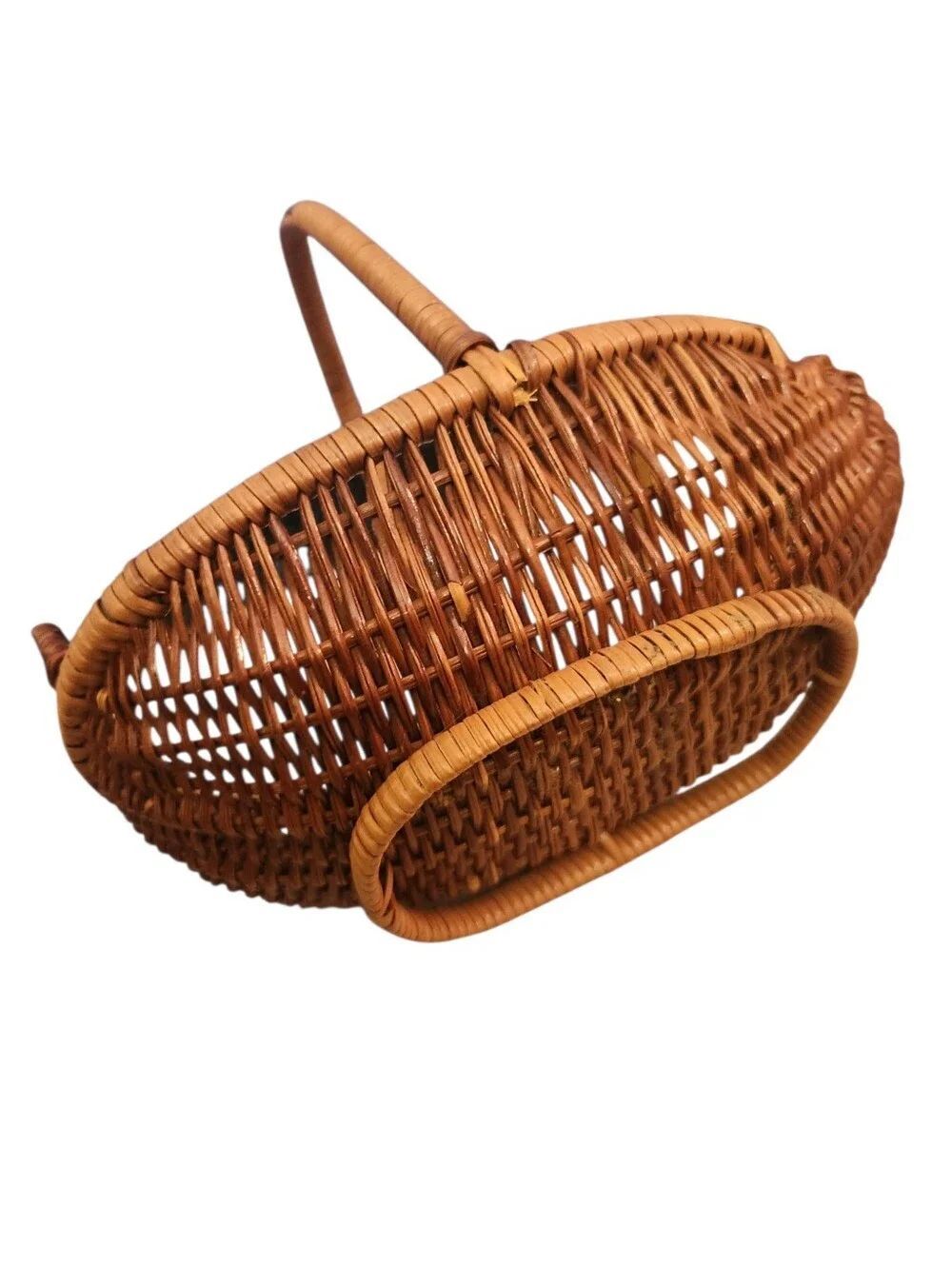 Vintage Goose Wicker Basket Cottagecore Small with Handle Farmhouse Decor - Picture 5 of 6